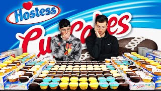 146 HOSTESS CUPCAKES CHALLENGE  25000 Calories  Twins vs Food [upl. by Scoville]