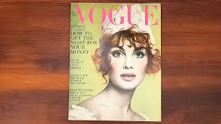 1968 April 15 ASMR Magazine Flip Through Vogue w Jean Shrimpton Dali Twiggy Veruschka [upl. by Gothart263]