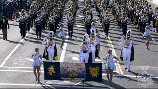 North Carolina AampT marching band makes appearance in the 2024 Rose Parade [upl. by Potts]