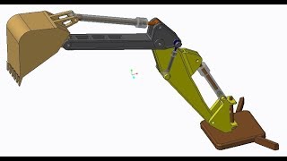 CREO MECHANISM  EXCAVATOR ANIMATION USING SERVO MOTOR [upl. by Grosvenor]