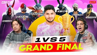 GRAND FINAL 🏆 1 vs 5 HARDEST CHAMPIONSHIP 🏆👿 FT SMOOTH TUFAN NHAN nonstopgaming  free fire live [upl. by Assirehc]