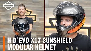 HarleyDavidson Evo X17 Sunshield Modular Motorcycle Helmet Overview [upl. by Comptom708]