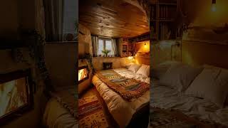 Healing Ambiance Sleep Aid Cave Cozy Cabin Burning Fireplace Blizzard Snowfall [upl. by Alesram]