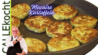 Knusprige Kartoffeltaler mit Speck und Zwiebel selber machen Rezept [upl. by Rhoda]