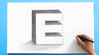 3D Letter Drawing  E [upl. by Alvina]