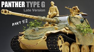 Panther Type G Late Version  Part 1  135 Tamiya  Tank Model   model building [upl. by Margarete64]