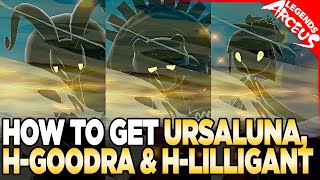 How to Get Ursaluna Hisuian Goodra and Hisuian Lilligant in Pokemon Legends Arceus [upl. by Natividad]