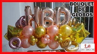 Como hacer BOUQUET SENCILLO DE GLOBOS [upl. by Hukill]