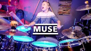 HYSTERIA  MUSE 10 year old drummer Drum Cover by Avery Drummer Molek [upl. by Nodmac]