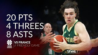 Josh Giddey 20 pts 4 threes 8 asts vs France Friendly Game [upl. by Nahsez]