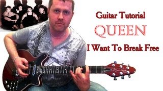 I Want To Break Free  Queen guitar tutorial [upl. by Kahl]