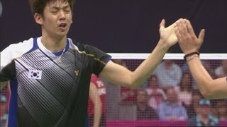 Indonesia v Korea  Badminton Doubles Quarterfinals  London 2012 Olympics [upl. by Yemrots971]