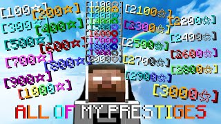 ALL of my BEDWARS PRESTIGES 1003000 STARS [upl. by Netsud]