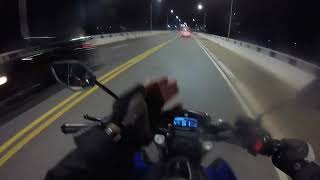 Teste do Farol da Yamaha Fz15 ABS a Noite na Rodovia [upl. by Sheppard]