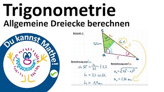 Trigonometrie  Allgemeine Dreiecke berechnen [upl. by Alracal793]