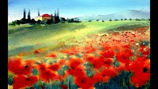 Youll see a very simple landscape to do with watercolor technic for beginners [upl. by Algernon]