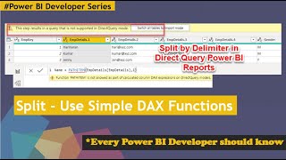 Split By Delimiter using DAX in Direct Query Power BI Reports  Split in DAX [upl. by Ohce]