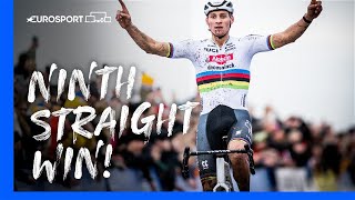 NINTH STRAIGHT VICTORY 🔥😮‍💨  CycloCross X2O Trophy Koksijde Highlights  Eurosport [upl. by Ahseikal]