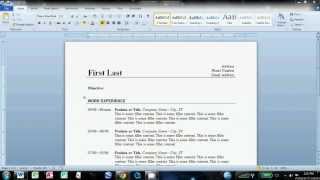 How to Write a Basic Resume in Microsoft Word [upl. by Ollecram]