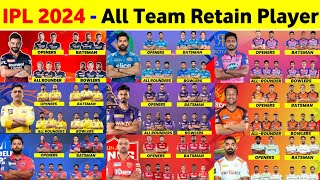 IPL 2024 All Team Retained Players List  IPL 2024 Retained Players List Announce [upl. by Sidran]