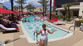 🔴 Live at Resorts World Las Vegas Exclusive Pool amp Room Tour [upl. by Ane]