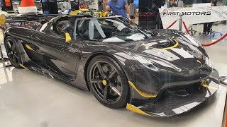 Koenigsegg Jesko Attack Gold plated First look in Dubai [upl. by Arataj]