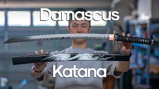 Making an 8000 Damascus Katana [upl. by Norvun]