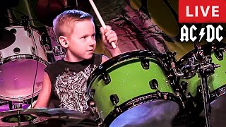 ACDC  LIVE 7 year old Drummer Dirty Deeds Done Dirt Cheap [upl. by Malcom279]