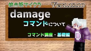 【統合版マイクラ】Ver11810 damageコマンドについて ～コマンド講座・基礎編～ [upl. by Yarled]