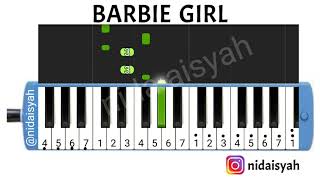 NOT ANGKA PIANIKA BARBIE GIRL  EASY PIANO BARBIE GIRL  MELODICA BARBIE GIRL [upl. by Laenaj]