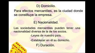 Denominación domicilio nacionalidad y duración de las sociedades mercantiles [upl. by Ocnarfnaig452]