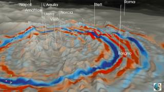 SHAKEMOVIE propagazione onde sismiche del terremoto Mw 59 del 26 ottobre 2016  Italia Centrale [upl. by Dow815]