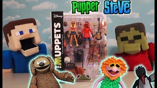 The Muppets Minecraft Puppet Steve🎵 PENGUINS Series 3 Figures Diamond Select Toys Manamana Song [upl. by Saffian]