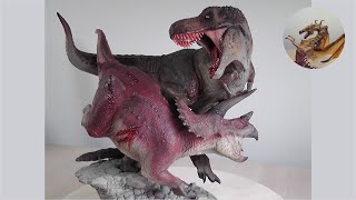 10 Sideshow Dinosaur T Rex vs Triceratops Part 1 [upl. by Eiruam]