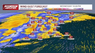 Powerful storm brings 5060 mph winds power outages expected [upl. by Amarillas817]