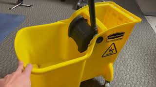 Rubbermaid Commercial Products Mop Bucket with Wringer on Wheels Review [upl. by Kennedy]