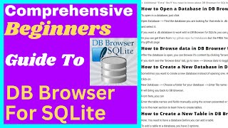 How to Use DB Browser for SQLite Absolute Beginners Guide [upl. by Taft]