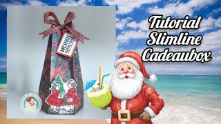 slimline cadeaubox tutorial christmas in july  lbcb [upl. by Enelak]