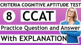 8 CCAT Practice Question and Answer  Set 8  With Explanation [upl. by Ttam]