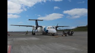 STUNNING APPROACHES  Lajes amp Ponta Delgada  Dash 8 Q200  SATA Air Açores [upl. by Ciapha543]