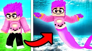 JUSTIN Becomes a HELPFUL MERMAID In ROBLOX LankyBox Minecraft Adventure [upl. by Shamus]