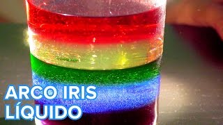 Cómo hacer un arco iris líquido  Experimento para niños [upl. by Emoraj257]