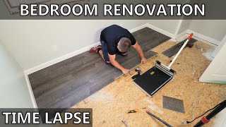 Bedroom Renovation DIY Time Lapse Remodel [upl. by Noirod]