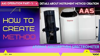 Atomic Absorption Spectrometer AAS operationPart1 Instrument Method Creation [upl. by Hercule179]