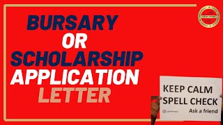 Bursary scholarship application letter [upl. by Millham]