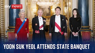 South Korean President Yoon Suk Yeol attends State Banquet at Buckingham Palace [upl. by Supmart889]