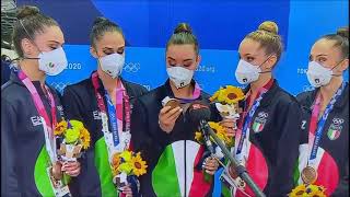 Ginnastica Ritmica Olimpiadi Tokyo 2020 Premiazione Medaglia di BRONZO alla NAZIONALE AZZURRA [upl. by Drooff]