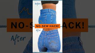 If your jeans are loose try this EASY hack to fix them💪🏽👖 jeansfashion shortsvideo fashion [upl. by Adnawad567]