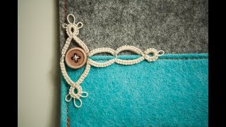 Tatting a Medallion onto Fabric  Needle Tatting Tutorial by RustiKate [upl. by Monagan]