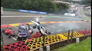 HUGE Crash Spa Francorchamps Formula W Series 2021 Full Video with Commentary [upl. by Neerod]